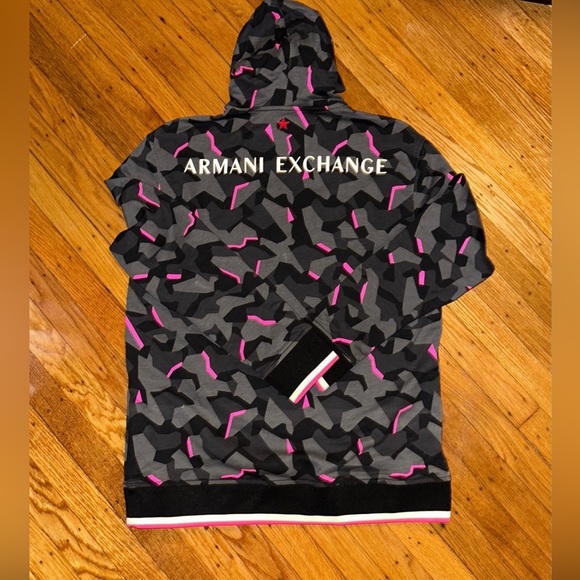 Armani Exchange Hyperbright Hoodie Pink - Picture 3 of 6